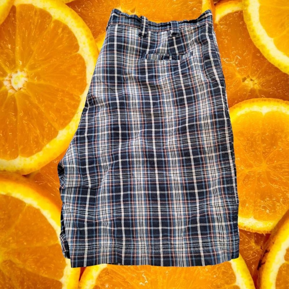St‎ Johns Blue White Black Plaid Shorts Size 44
